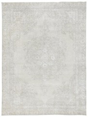 Vintage Oriental Rug Muted Distressed Floral Design Wool Carpet 8’3X10’9 ft