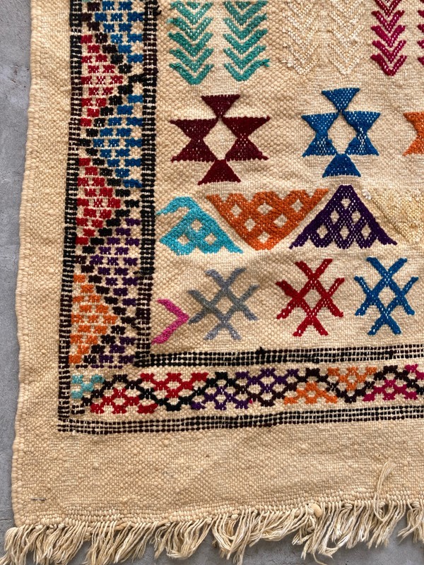 Vintage Traditional Handcraft Moroccan Kilim Rug for Home Décor 146x95 cm gallery