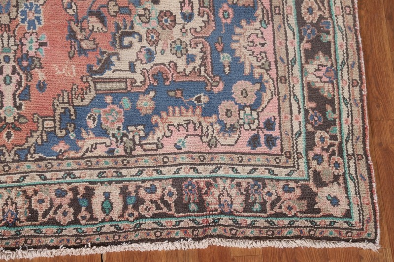 Coral Pink/ Brown Vintage Traditional Rug 7x10 Handmade Wool for Living Room gallery