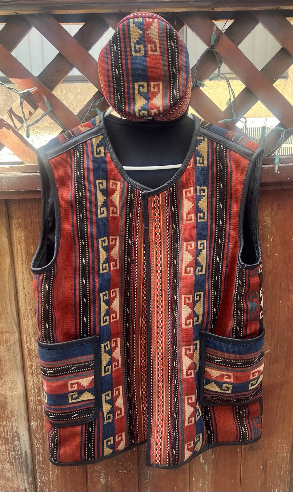 19th Century Original Antique handmade Kilim Jacket And Hat gallery