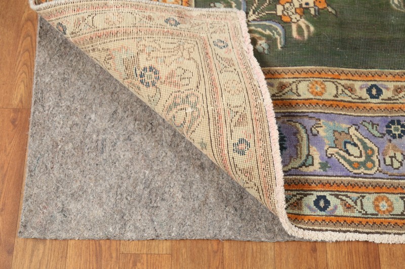 Vintage Tebriz Hand-knotted Traditional Rug Wool Green Over-Dyed Carpet 5x6 gallery