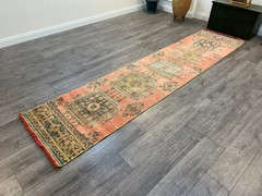 Red Runner Rug, Runner Rug, Handmade Runner Rug, Bohemian Decor, 2.6 x 11.3 ft