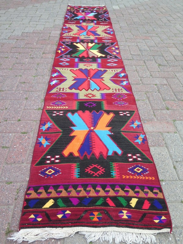 Runner Rug Stairs Rug Hallway Rug Turkish Kilim Runner Corridor LongRug 23"x128" gallery