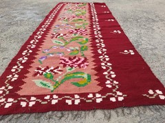 Fine Vintage Traditional Handmade Bessarabian Wool Multicolor Kilim 6.2×5.5 ft