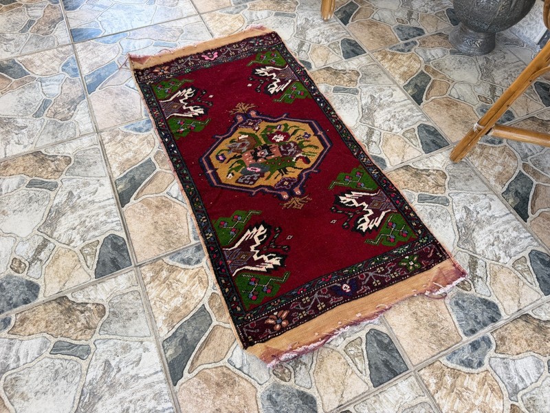 Rustic Red Vintage Area Rug 2x3 Distressed Tribal Anatolian Shabby Wool Carpet gallery