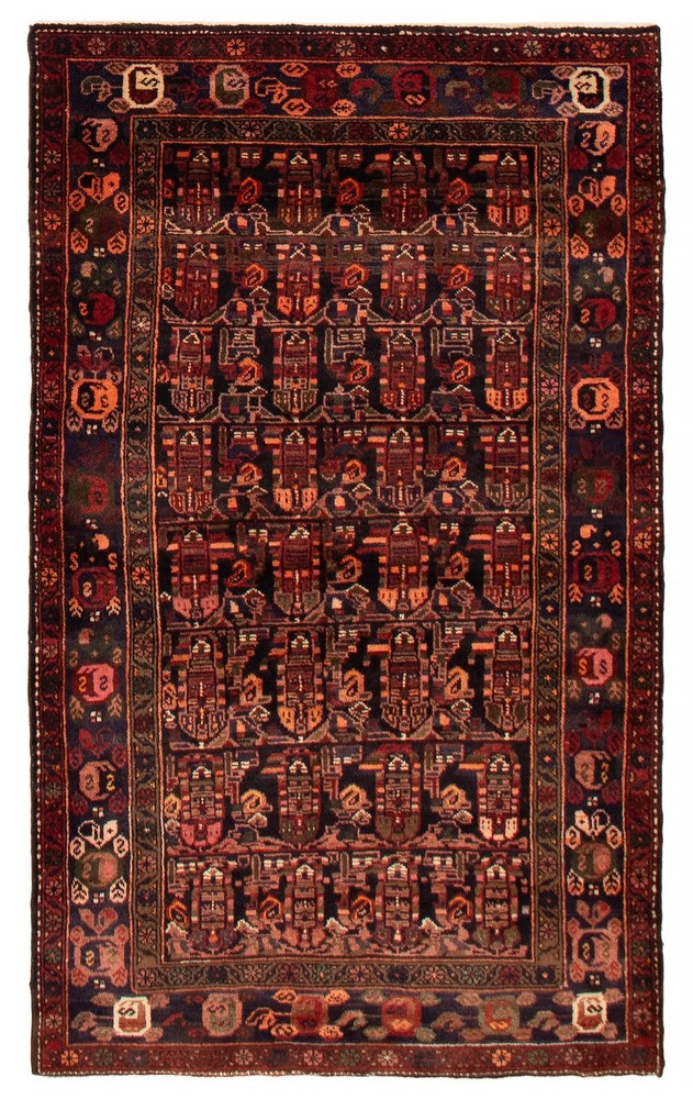 Vintage Hand-Knotted Area Rug 4'3" x 7'0" Traditional Oriental Wool Carpet