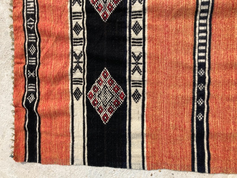 Vintage Handmade Moroccan Berber Geometric Wool Kilim Rug 219x141 cm gallery