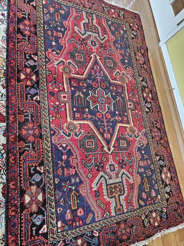 4.2 x 6.5 ANTIQUE KAZAK VINTAGE HERIZ RUG CAUCASIAN SERAPI OUSHAK SHIRVAN KULA gallery