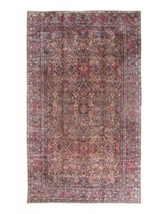 Beige Antique Hand-Knotted Wool Rug 10’11 X 19’1”