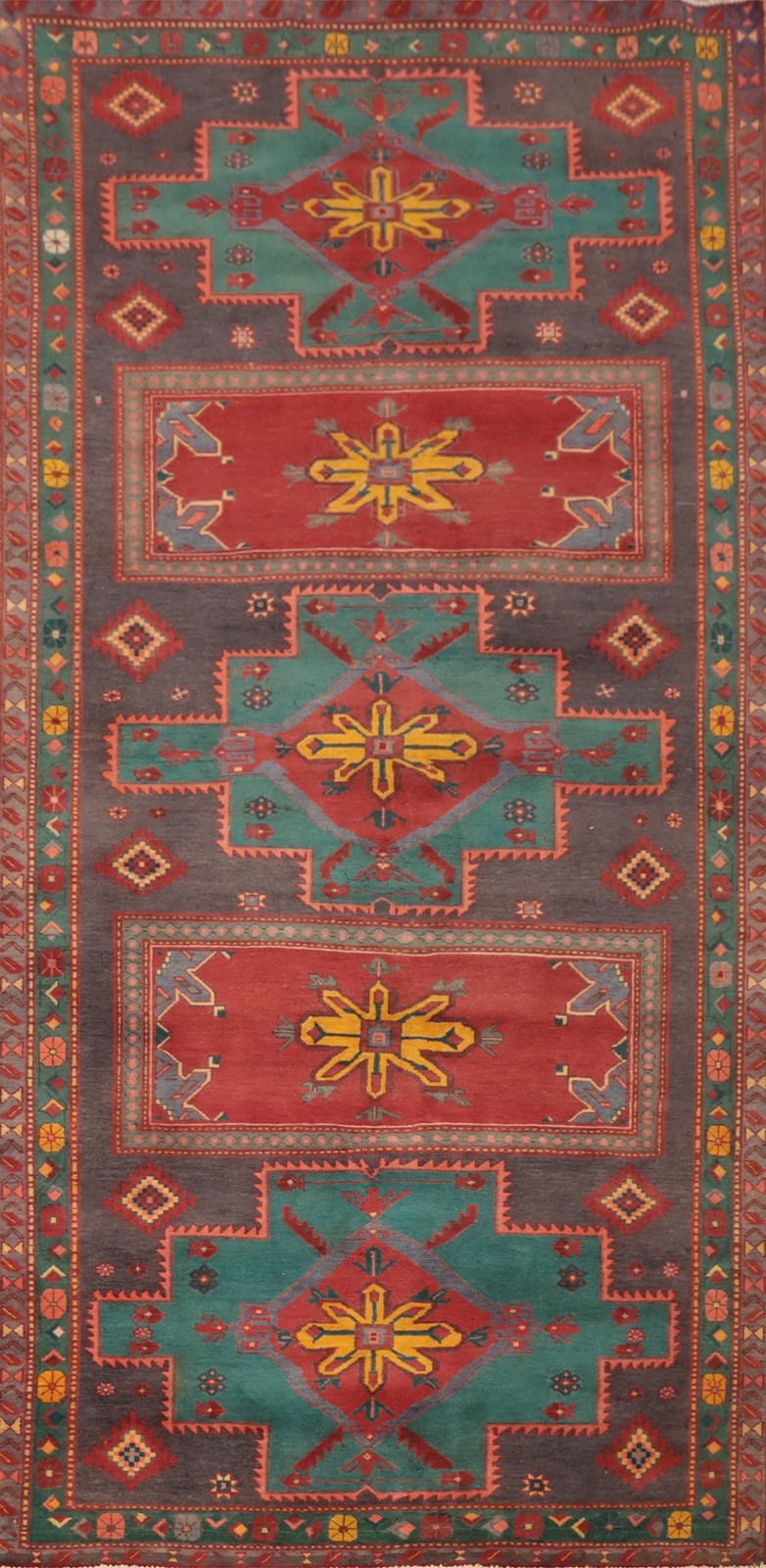 Geometric Traditional Style Area Rug 5x10 ft Hand-knotted Wool Vintage Carpet gallery