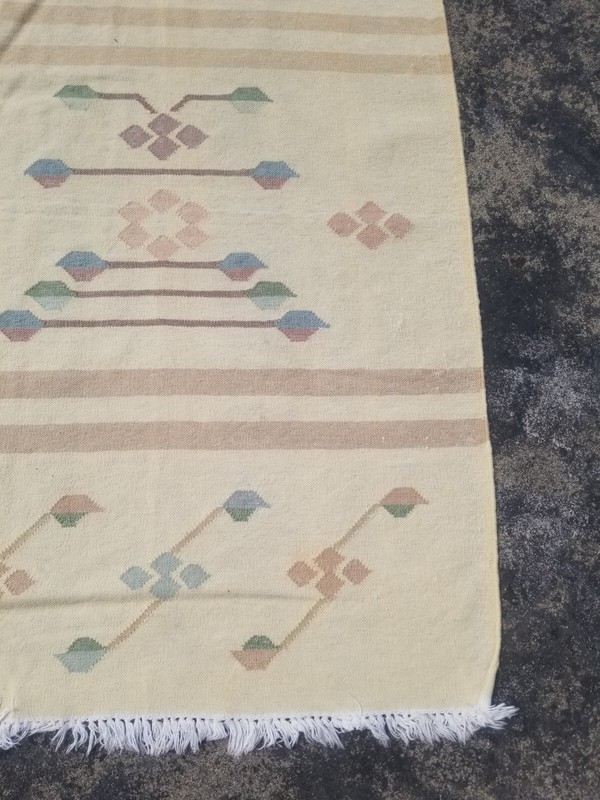 Vintage Traditional Handmade Beautiful Turkish Kilim Floor Rug Carpet 144x95 cm gallery