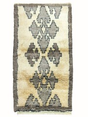 Vintage Turkish Tulu Rug 3’9×6’10 ft Handwoven Cream Brown – Shag Cozy Decor