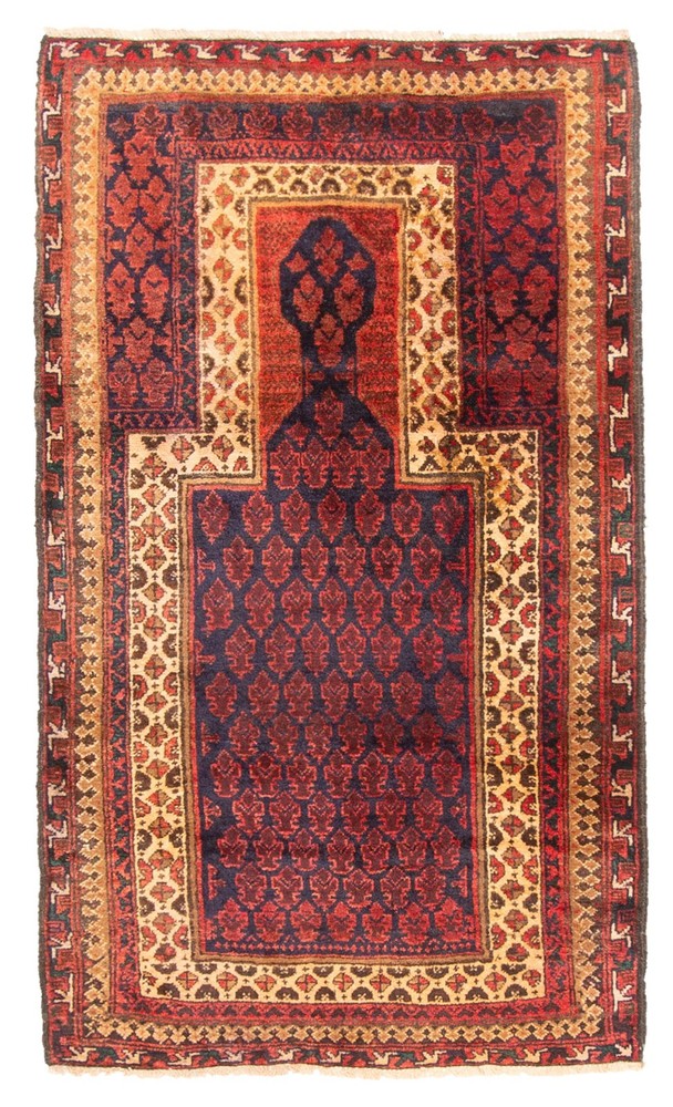 Traditional Vintage Hand-Knotted Area Rug 2'10" x 4'9" Oriental Wool Carpet