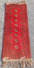 Vintage Hand Made Traditional Rug Oriental Wool Multicolor Carpet 128×52 cm