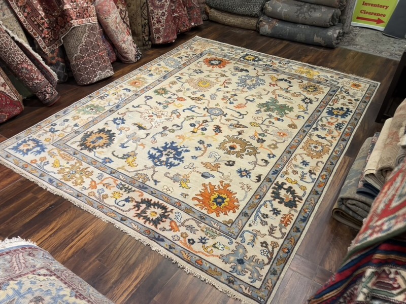 Genuine Hand Knotted Turkish Oushak Heriz Geometric Area Rug Carpet 9’2x11’9”,65 gallery