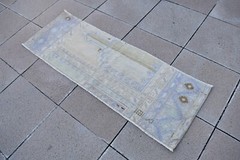 oushak mat rug,1’5” x 4’4” ft, vintage anatolian oushak rug, doormat area rug