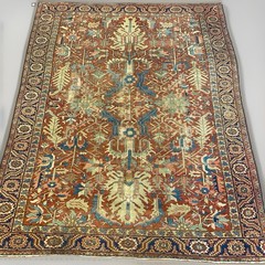 Antique Hand Knotted Per’sian Heriz 9”x11”6” Wool Area Oriental Rug