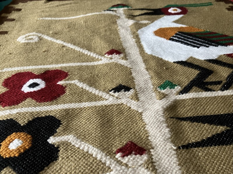 2 Vintage Native American Aztec South Western Wall Hanger Rug 28x46 Inches gallery