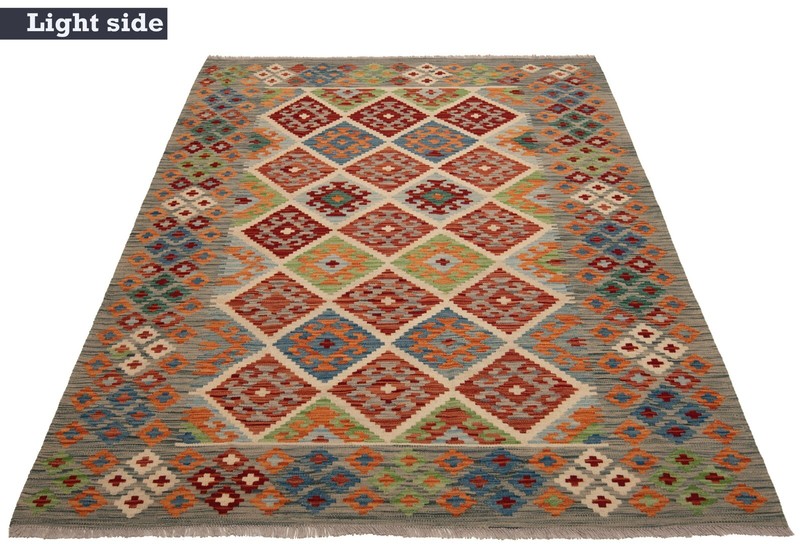 Kelim Afghan 240x166 cm Handwoven Oriental Carpet Rug Kilim gallery