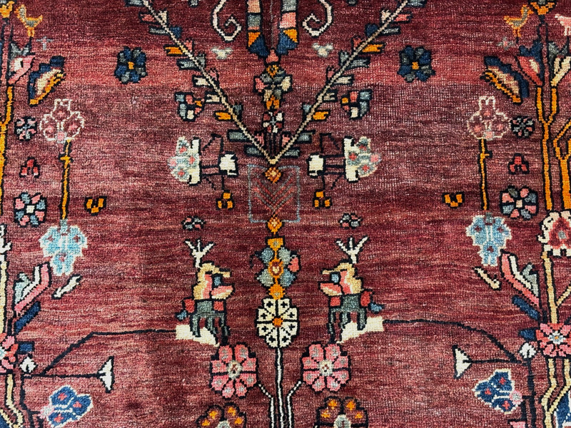 Vintage Nahavand Tribal Hand Knotted Wool Runner Rug 5x11 Red Oriental Geometric gallery