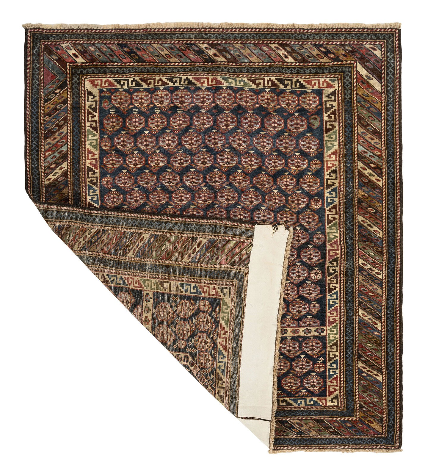 3.7x4.4 Ft Antique Shirvan Prayer Rug, East Caucasus, Late 19th Century gallery
