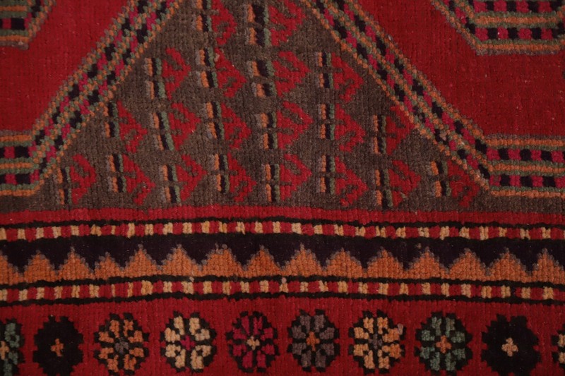 Vintage Red Wool Hand-knotted Traditional Tribal 10 ft Runner Rug 4x10 Carpet gallery