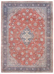 Vintage Hand-Knotted Area Rug 9’6″ x 13’6″ Traditional Oriental Wool Carpet