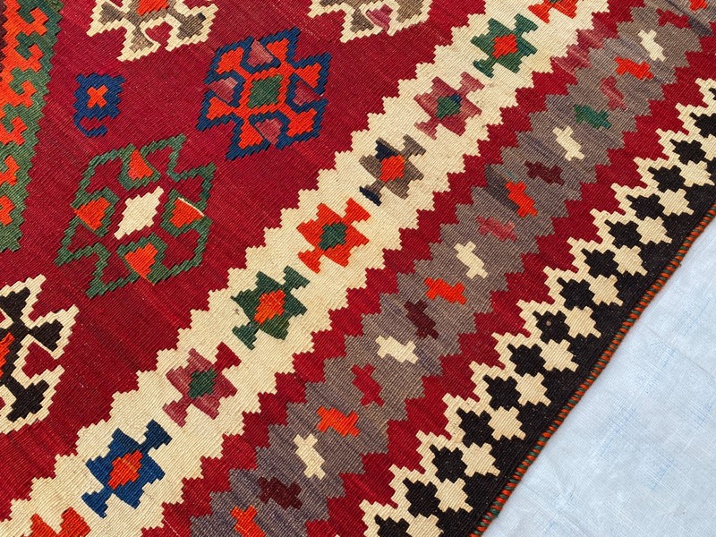 5x10 ft Turkish Handwoven Tribal Traditional Antique Geometric Wool Area Kilim gallery