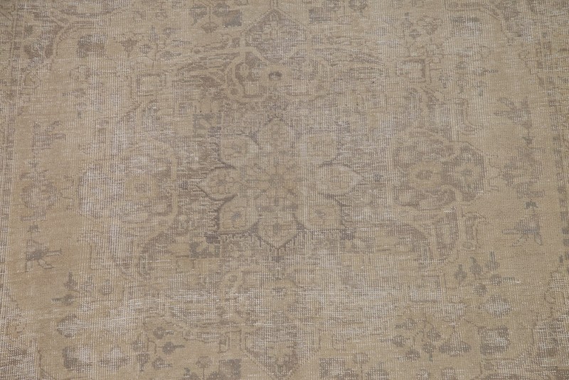Vintage Medallion Wool Beige Traditional Rug Hand-knotted Living Room Carpet 7x9 gallery