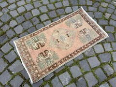 Doormats,Turkish handmade rug,Vintage wool rugs, Bohemian small rug 1,6 x 2,9 ft