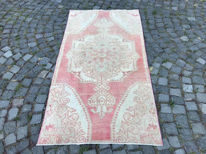 Oushak Kilim Rug Boho Decor Rug Home Decor Rug Turkish Vintage Rug 3,4 x 6,6 ft gallery