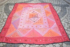 Pakistan Textile Bed Cover 75” x 86” Home Decor Textile Distressed Bed Cover