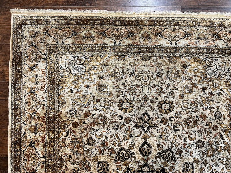 Silk Rug Very Fine 60 Raj 475 KPSI Floral Medallion Handmade Silk on Silk gallery