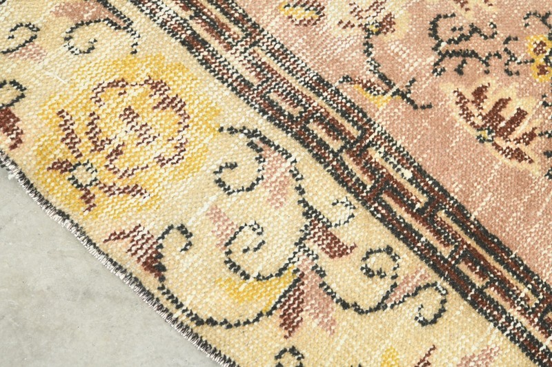 6x10 Turkish Antique Large Wool Rug Hand-Knotted Neutral Vintage Oushak Rug,164 gallery