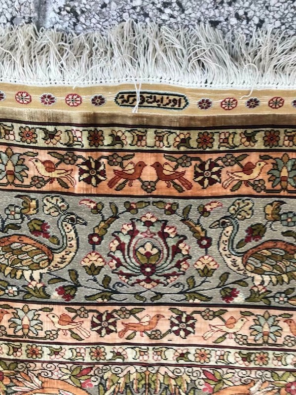 ULTRA HIGH COLLECTIBLE UZBEK HEREKE' RARE SILK RUG WEAVED W/ 24K GOLD THREADS gallery