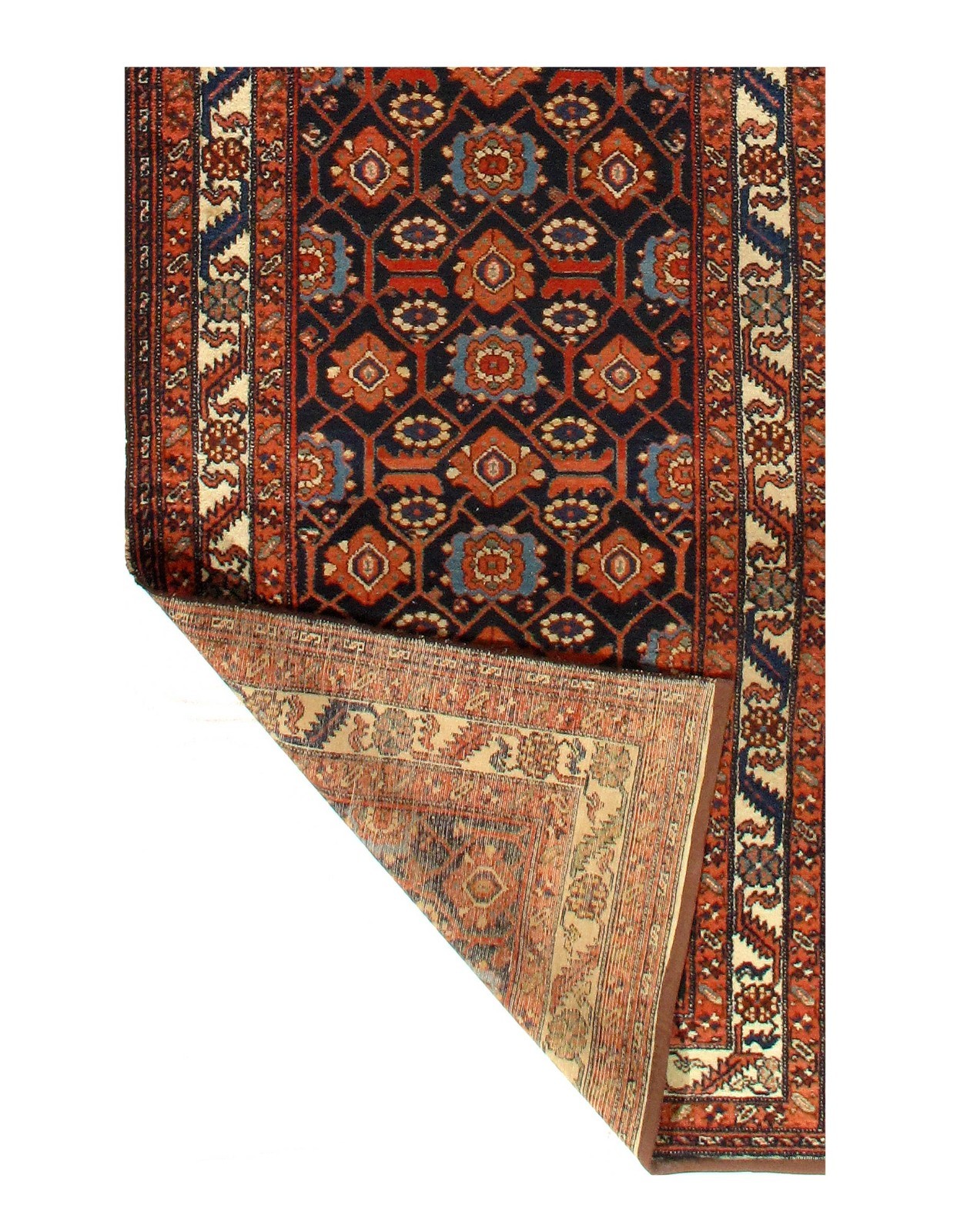 Antique Tan Hand Knotted Wool Runner Rug 3'5"x17 gallery