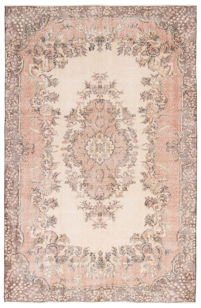 Vintage Hand-Knotted Area Rug 6'4" x 10'0" Traditional Oriental Wool Carpet