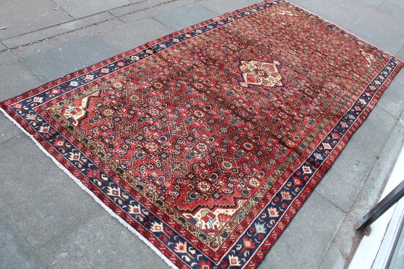 Vintage Hand Made Traditional Oriental Wool Red Large Long Rug 304x156cm gallery