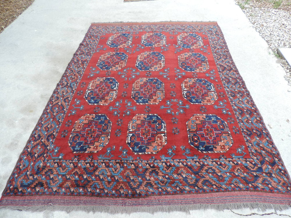 6x9ft. Afghan Bokharra Ersari Wool Room Size Rug