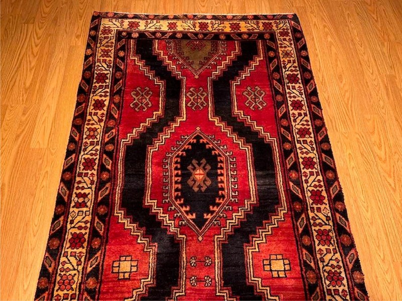 3.5 x 12.7 Handmade Fine Quality One Of A kind Hallway Runner. Natural Dyes Wool gallery