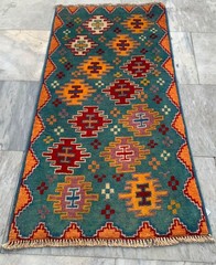Traditional Afghan Rug: Hand-Knotted Wool, Oriental Area Carpet (2×3 ft.)