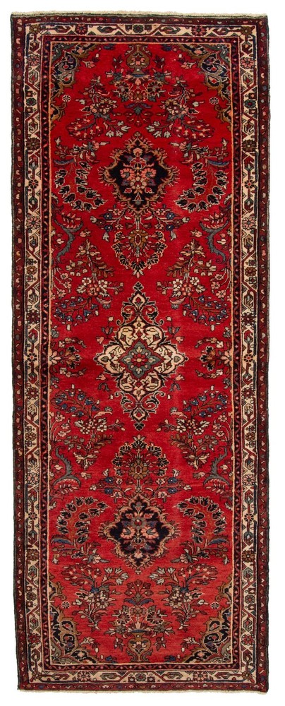 3'8" x 10'0" Vintage Hand-knotted Runner Rug Traditional Oriental Wool Carpet