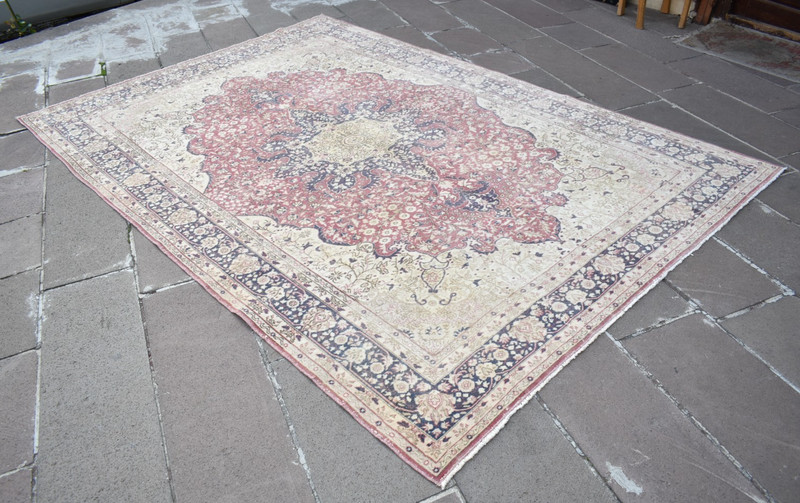 Vintage Turkish Rug 79'' x 117'' Muted Dye Rug Hand-knotted Rug Living Room Rug gallery