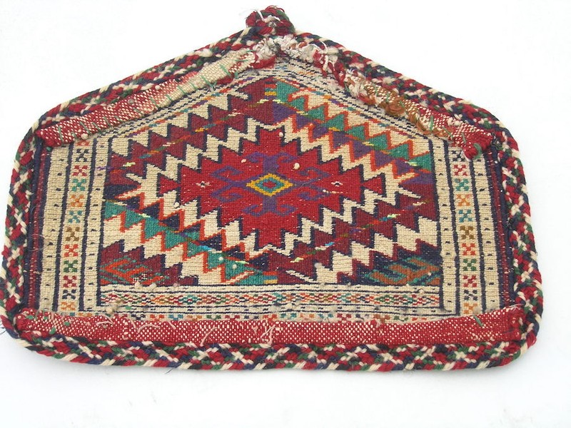 Pair Vintage Miniature Yomud Asmalyk ( Dizlyks) for Camel Procession 14x11" gallery