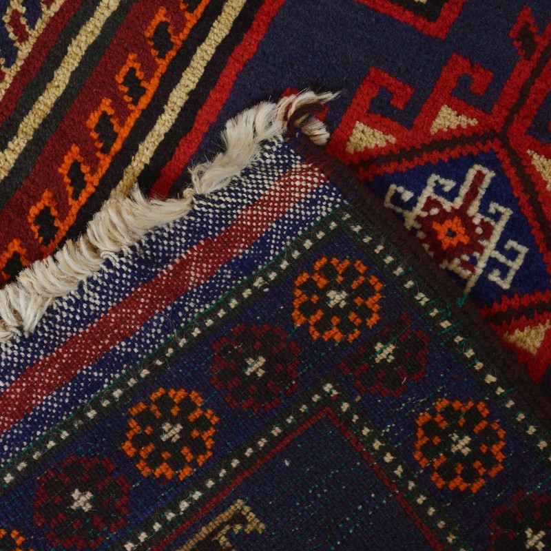 Handmade Balochi Rug Afghan Wool Carpet 4x2.6 ft gallery