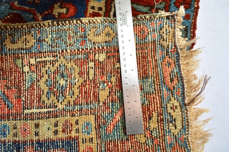 Amazing Antique Blue Ground Small Heriz Full pile circa 1900's ***WWS*** gallery