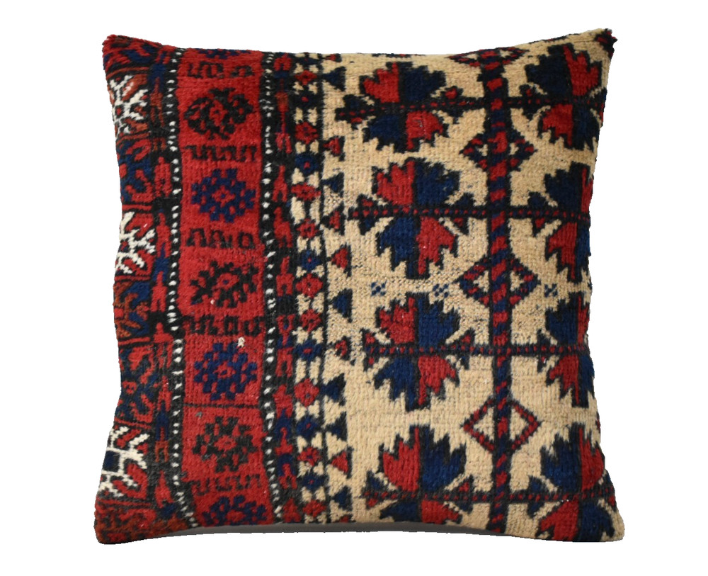 Antique Tribal Pillow Cover Sofa Rug 16'' x 16'' Made Of Antique Cushion Carpet