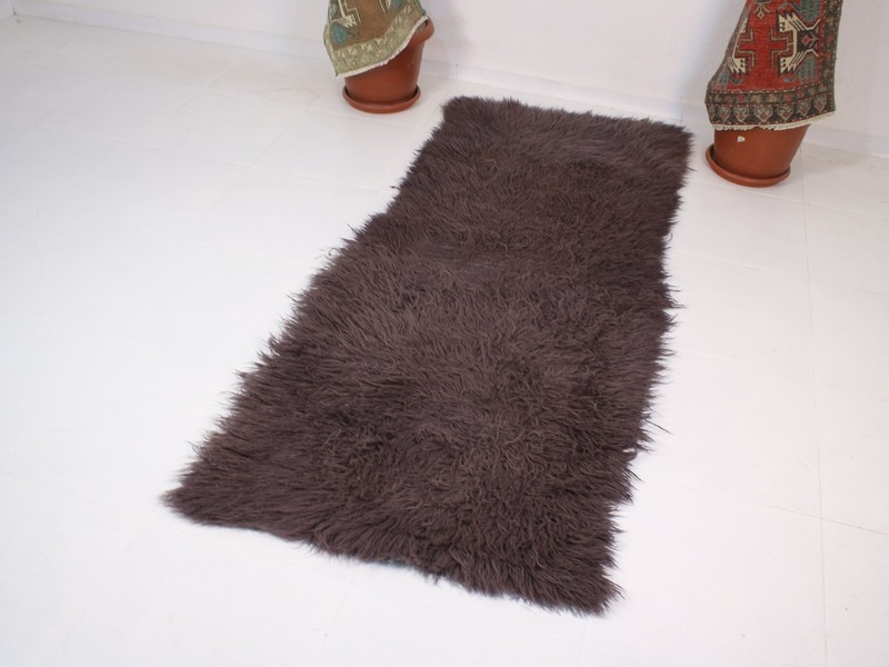 3x7 Genuine Sheepskin Area Rug Natural Wool Shag Throw Purple 2.6x6.6 ft gallery