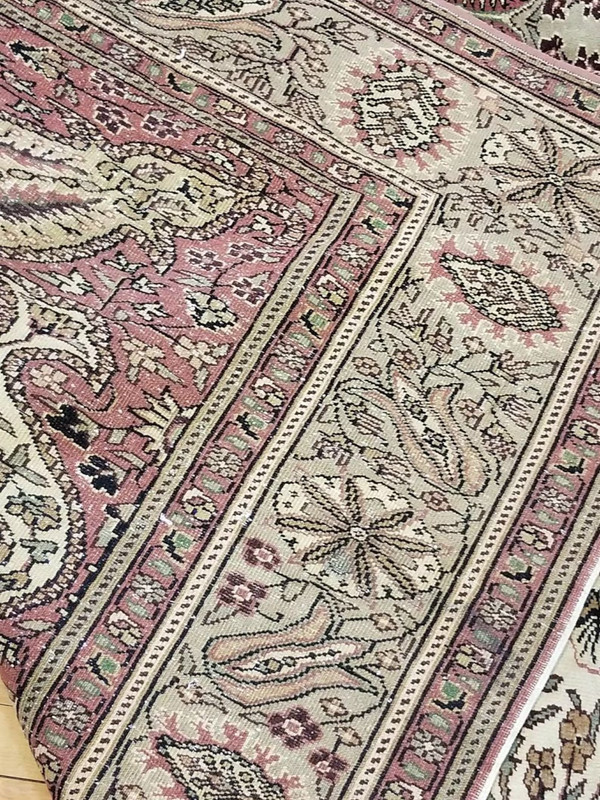 Beautiful Cr1920-1939s Antique Wool Pile Multi-Color Hereke Rug 7’x 9’8” gallery