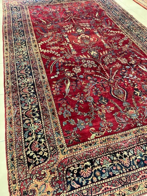 Stunning antique Hand made signed wool rug , 8'8" x 14'6